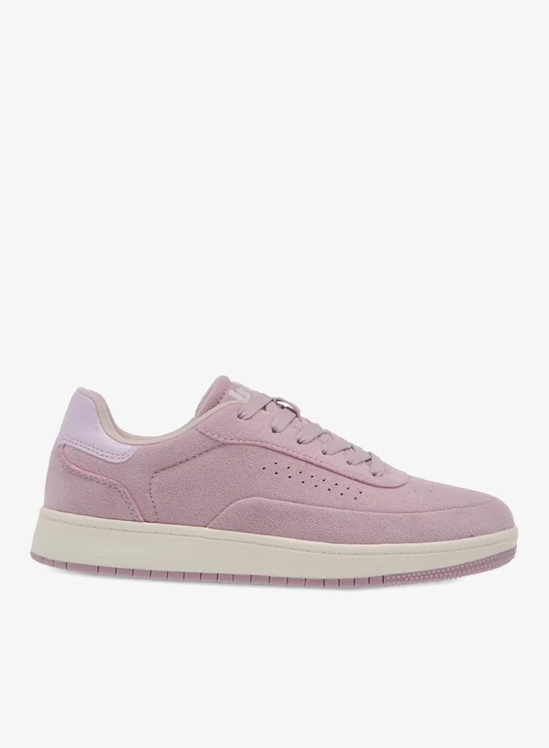 Women's Panelled Sneakers with Lace-Up Closure