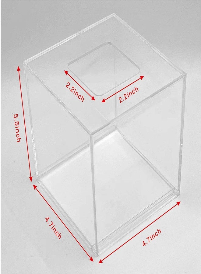 Beiyier Clear Acrylic Square Tissue Box Cover 4.7x4.7x5.5'', Napkin Organizer, Dispenser Tissue Holder, Suitable for Bathroom, Bedroom, Dressing Table, Countertop, Dining Table, Desk （2 Pack） - Image 2