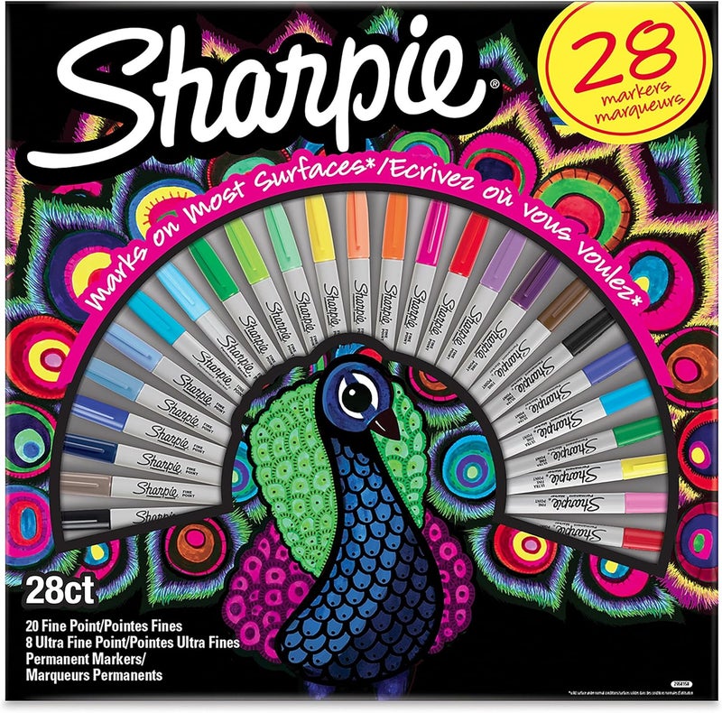Sharpie Fine Point Permanent Marker Peacock Pack Of 28 - Image 1