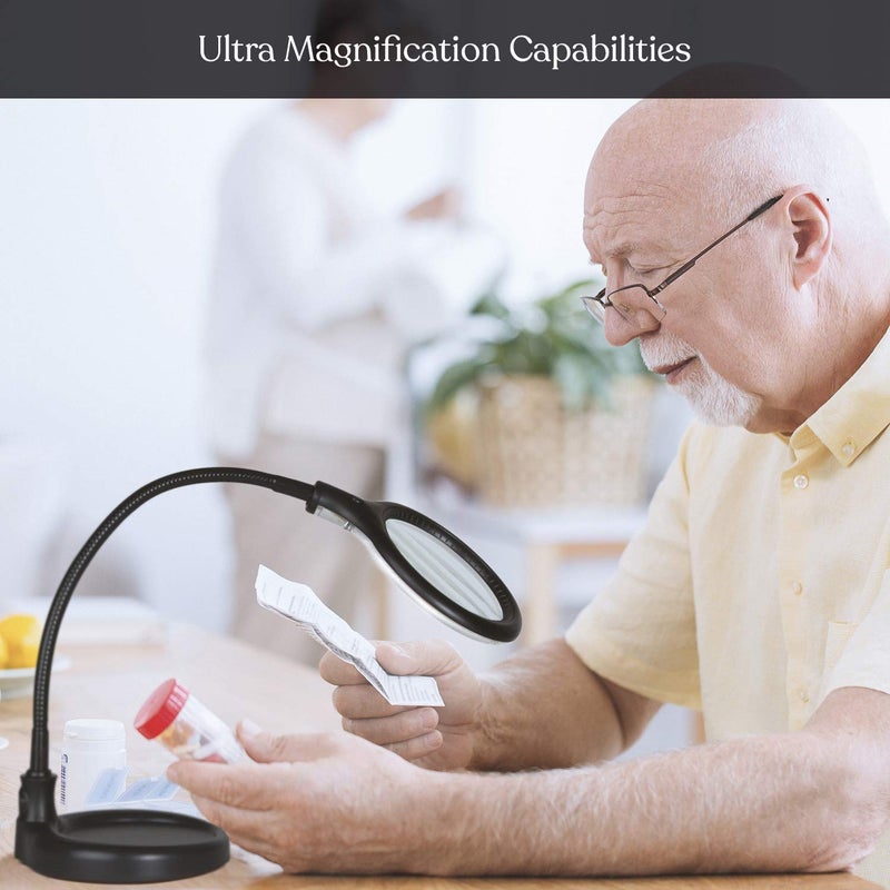 Brightech LightView Pro Flex 2 in 1 Magnifying Desk Lamp, 2.25x Light Magnifier, Adjustable Magnifying Glass with Light for Crafts, Reading, Close Work - Image 3