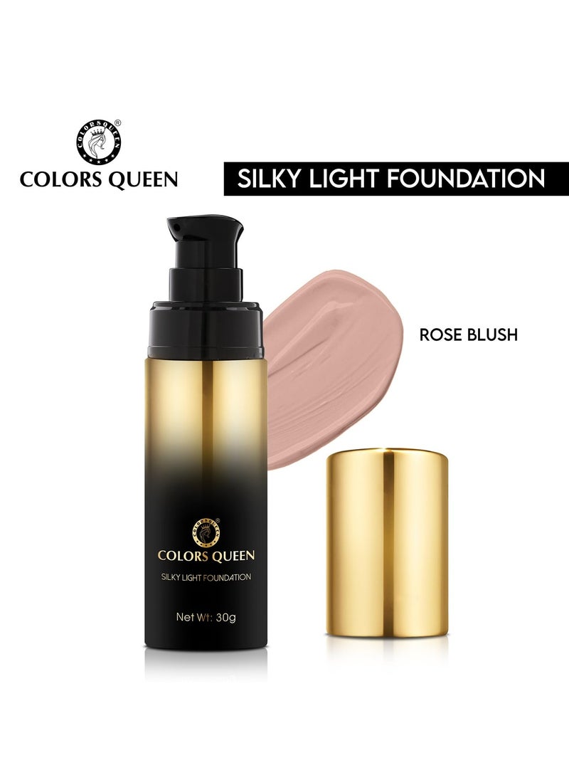 COLORS QUEEN silky light foundation 30g lightweight liquid dewy finish weightless full coverage long lasting for face makeup 02 Rose Blush  - Image 2
