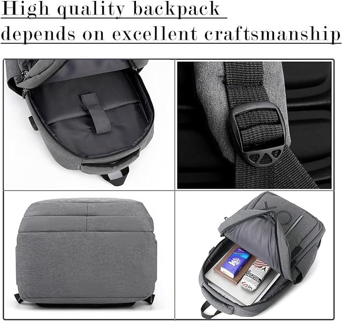 CENXI Gaming Backpack for PS5, Large Capacity Carrying Storage Bag with USB Port, Grey, Large, Game - Image 4