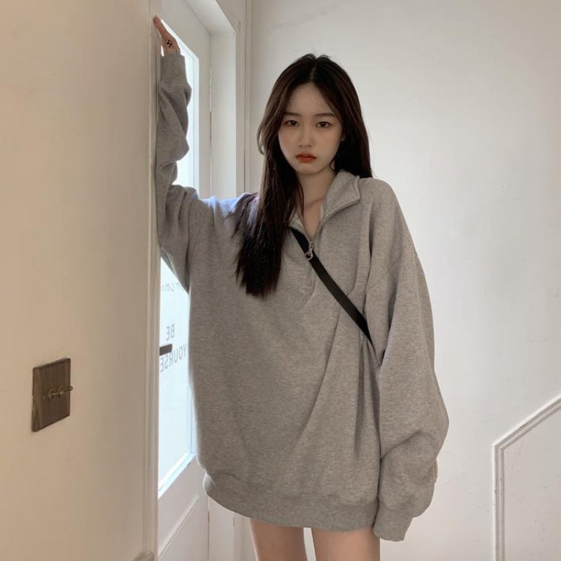 2024 Autumn New Early Autumn American Sweatshirt Coat Womens Autumn Winter Fashion Early Autumn Jacket Gray