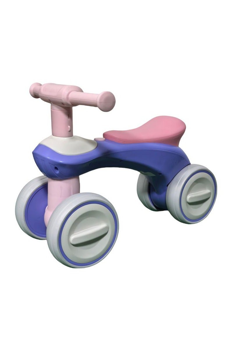 Kids Ride On Cycle, Baby Cycle with Light & Music for Toddlers 1+ Years, Boys & Girls, 4-Wheel Balance Bike Indoor Outdoor Ride-On - Pink - Image 1