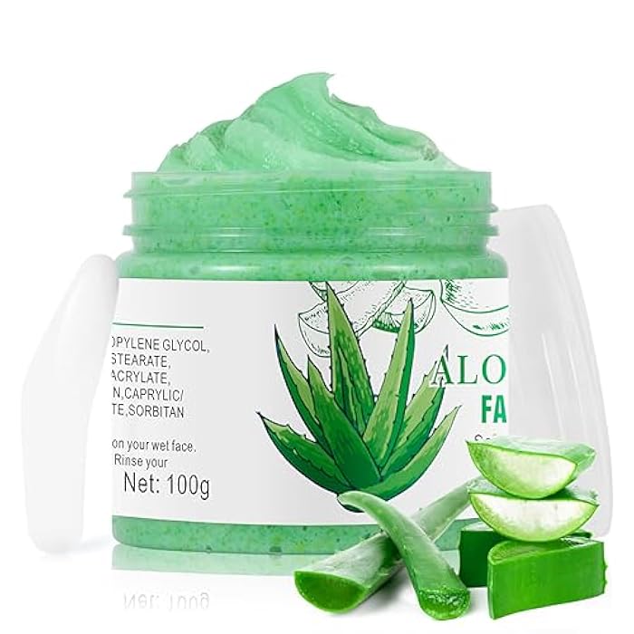 IREV Aloe Vera Facial Scrub & Cleanser - Exfoliating Face Wash for Blackheads & Acne - Image 1