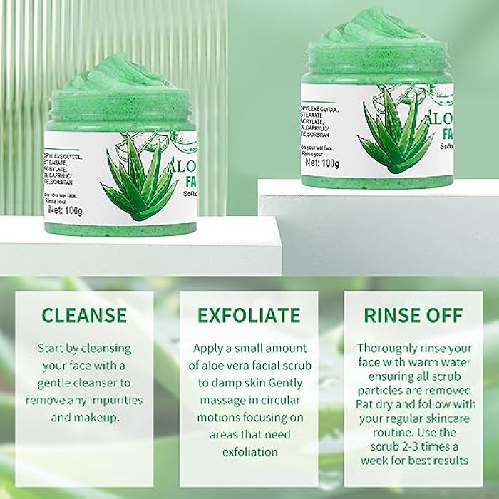IREV Aloe Vera Facial Scrub & Cleanser - Exfoliating Face Wash for Blackheads & Acne - Image 5