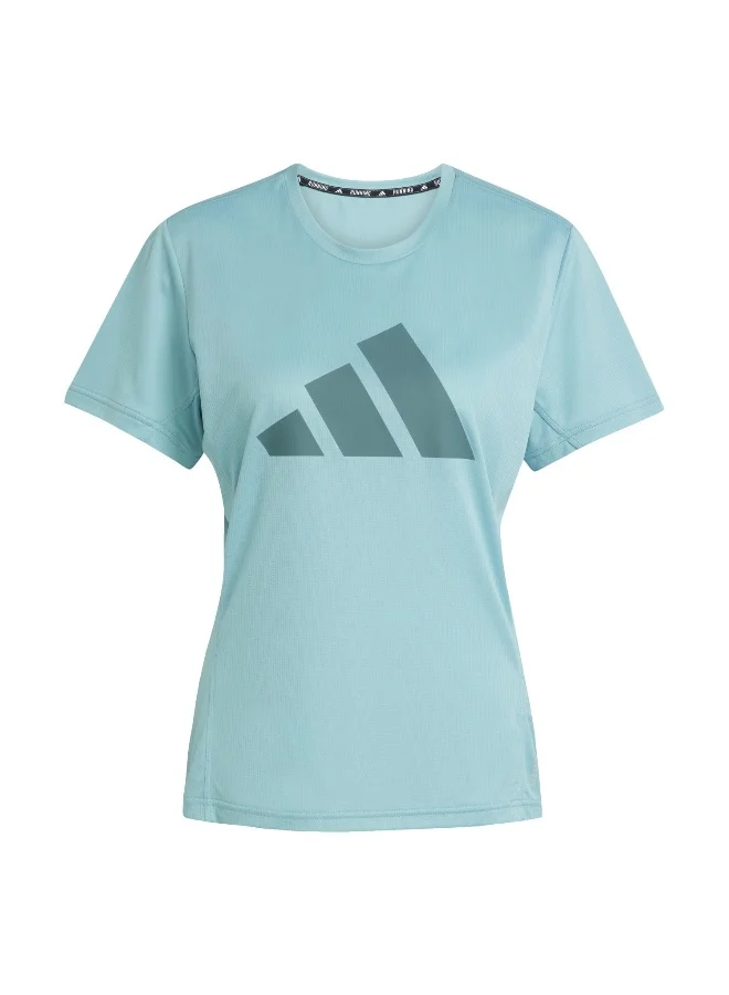 Adidas Run It Tee Green Running T-Shirts For Women XS