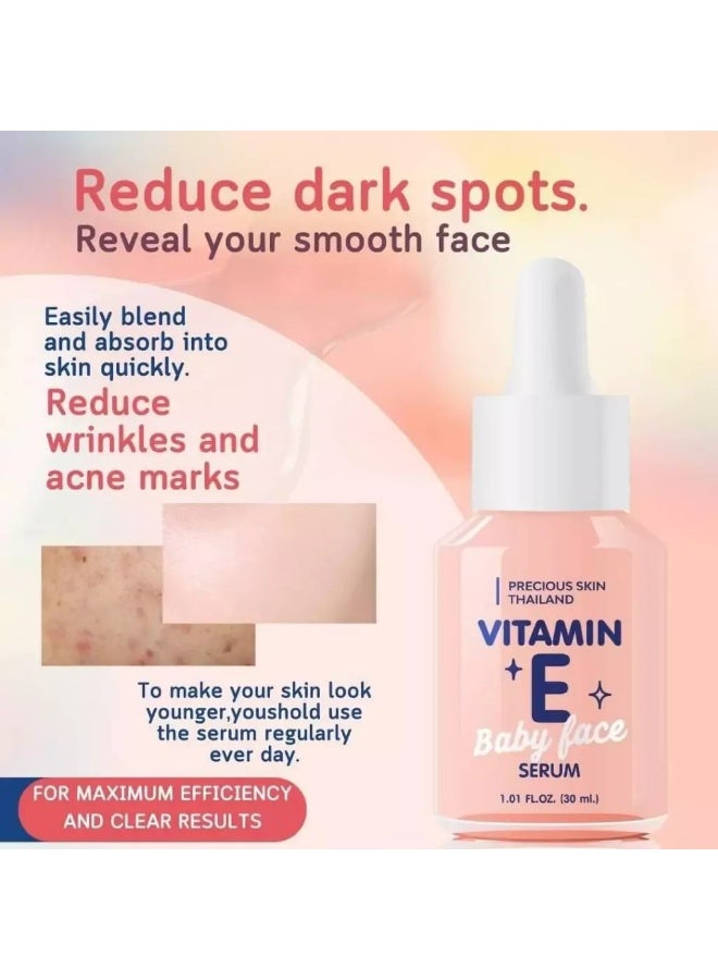 Precious Skin Thailand Vitamin E Baby Face Serum 30ml 5% Concentrated Formula with Aloe Vera & Niacinamide for Brightening & Hydrating Skin - Image 4