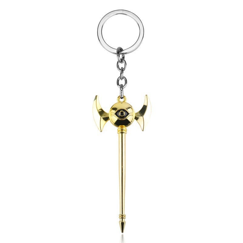 HC Yu-Gi-Oh! Metal Horus Eye Scepter Wisdom Wheel Building Blocks Pyramid Necklace Keychain - Image 1
