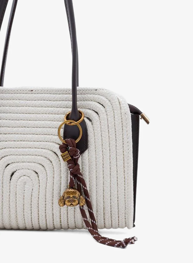 Shule Bags  Giorno Charm Straw Shoulder Bag Cream for Women | Best Price UAE