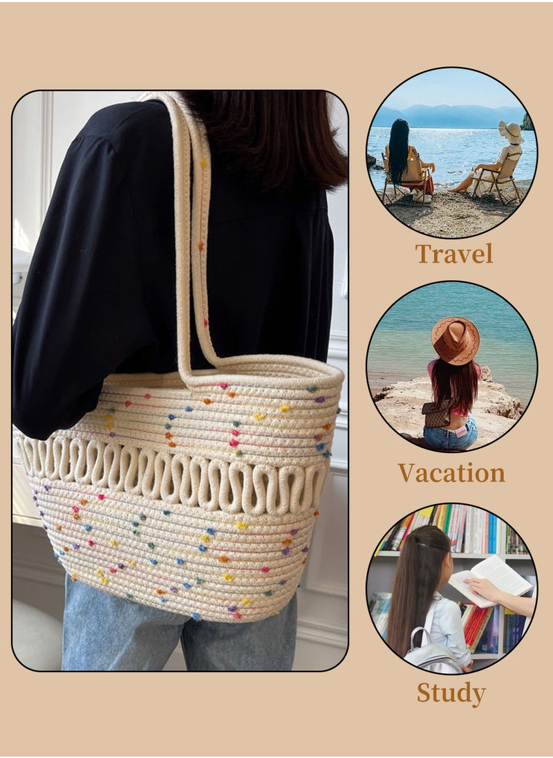 Woven Shoulder Bag for Women, Summer Beach Bag, Portable Storage Basket Travel Crossbody Bag, Cotton Rope Handbag Purse, Women's Straw Tote Bag - pzsku/ZD21481D072AB1CDE8704Z/45/_/1709806727/afe79c39-3c49-4fda-9aec-9b242cdad37b