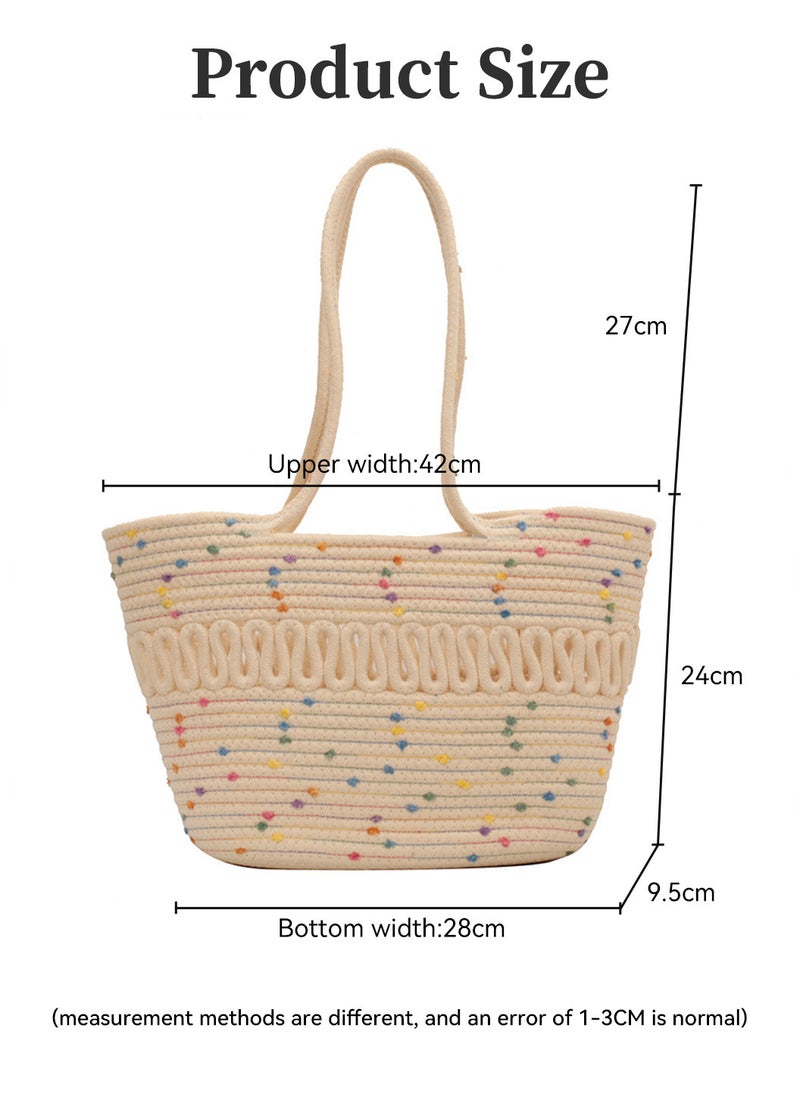 Woven Shoulder Bag for Women, Summer Beach Bag, Portable Storage Basket Travel Crossbody Bag, Cotton Rope Handbag Purse, Women's Straw Tote Bag - pzsku/ZD21481D072AB1CDE8704Z/45/_/1709806825/3d8f096f-64b2-4fdf-a2c1-35a5566e28b3