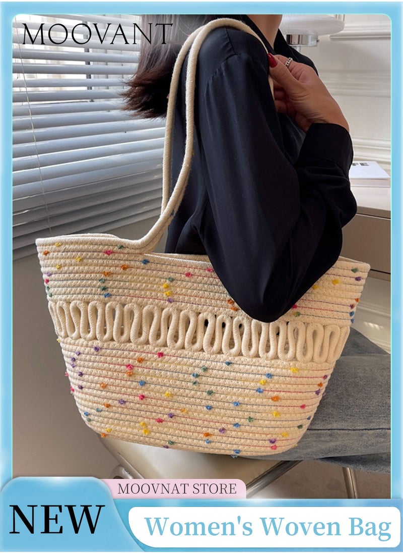 Woven Shoulder Bag for Women, Summer Beach Bag, Portable Storage Basket Travel Crossbody Bag, Cotton Rope Handbag Purse, Women's Straw Tote Bag - pzsku/ZD21481D072AB1CDE8704Z/45/_/1717565781/2d486a59-8c55-449b-81ca-8ebbf638fa21