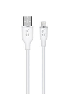 alfanar 480Mbps 2.4A Silicone USB Type-A to Lightning Fast Charging Cable White 1 m C2-41A-LSW04  - Image 1
