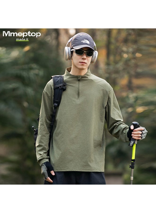 MMOPTOP Mmoptup Upf40+ Outdoor Quick-dry T-shirt, Autumn And Winter Men's Fitness Fishing Moisture-wicking Sun Protection Long Sleeve, Mtx03 Army Green L - Image 4