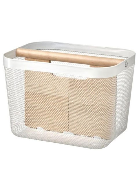 Basket With Compartments White 33X24X23 Cm