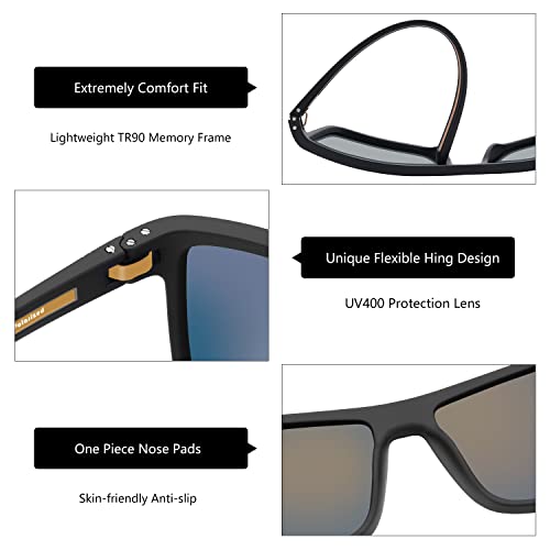 ZENOTTIC Polarized Sunglasses for Men Lightweight TR90 Frame UV400 Protection Square Sun Glasses - Image 4
