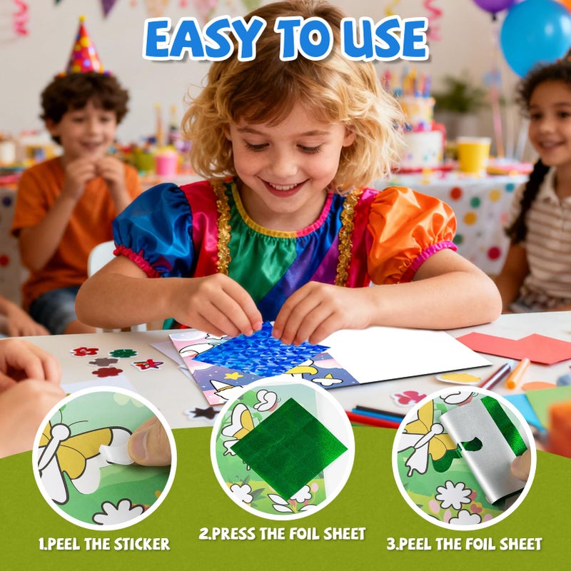 PARTYWIND Party Favors for Kids, 16 Pack Foil Art & Craft Books Bulk for Kids 4-8, Goodie Bag Stuffer & DIY Creative Activity Toys for Kids Birthday Party Favors, Valentines Gifts, Classroom Prizes - Image 5