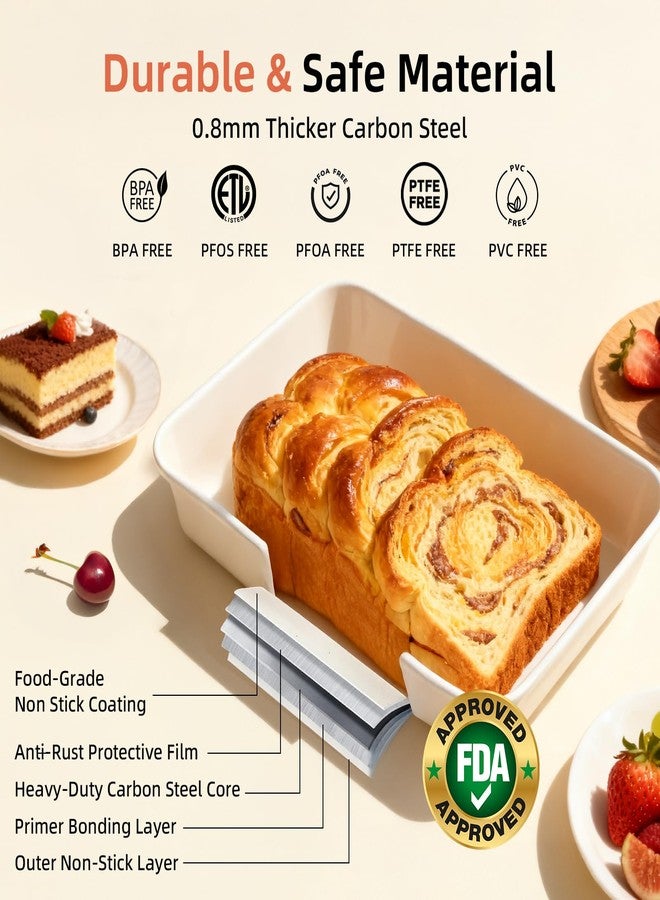 Howasai Bakeware Set - Stackable Carbon Steel Baking Set, 8 Piece Nonstick Baking Pan Set with Muffin Pan, Cookie Sheet, Cake Pan, Roasting Pan, Cooling Rack, Essential Baking Supplies for Kitchen Home Baking - Image 3