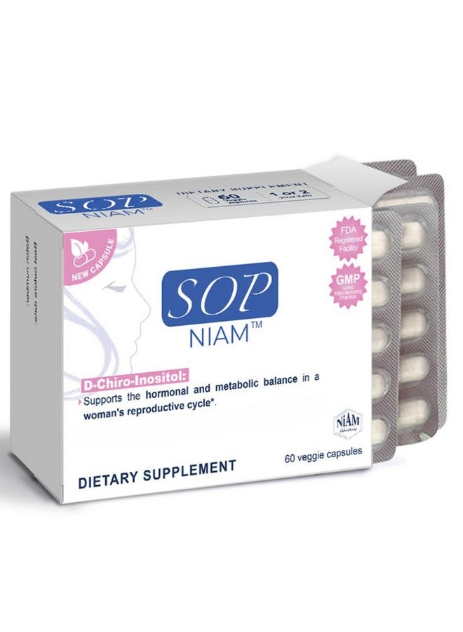 Generic SOP NIAM 60 Day Supply | D-Chiro Inositol Supplement for PCOS - 475mg | Folic Acid, Vitamin B6, B12, D3 & Biotin | Polycystic Ovary Syndrome | Hormonal Balance & Fertility Support  - Image 1