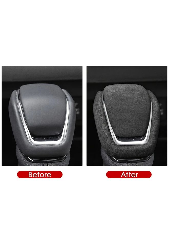 غطية مقبض ناقل الحركة الأسود الصناعي الزخرفي لسيارات RAV4 وهايلاندر وفينزا 2019-2023 - Image 5