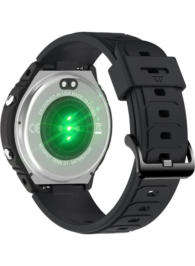 KOSPET 300 mAh Tank Smartwatch With Bluetooth Calling Aluminum Alloy And Stainless Steel Dial Always On Display By Corning Gorilla Glass Black - Image 3