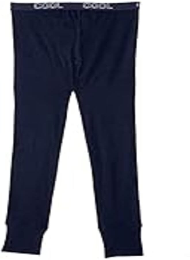 Cool Cool Plain Elastic Waist Embroidered Logo Under Pants for Men - Navy 
