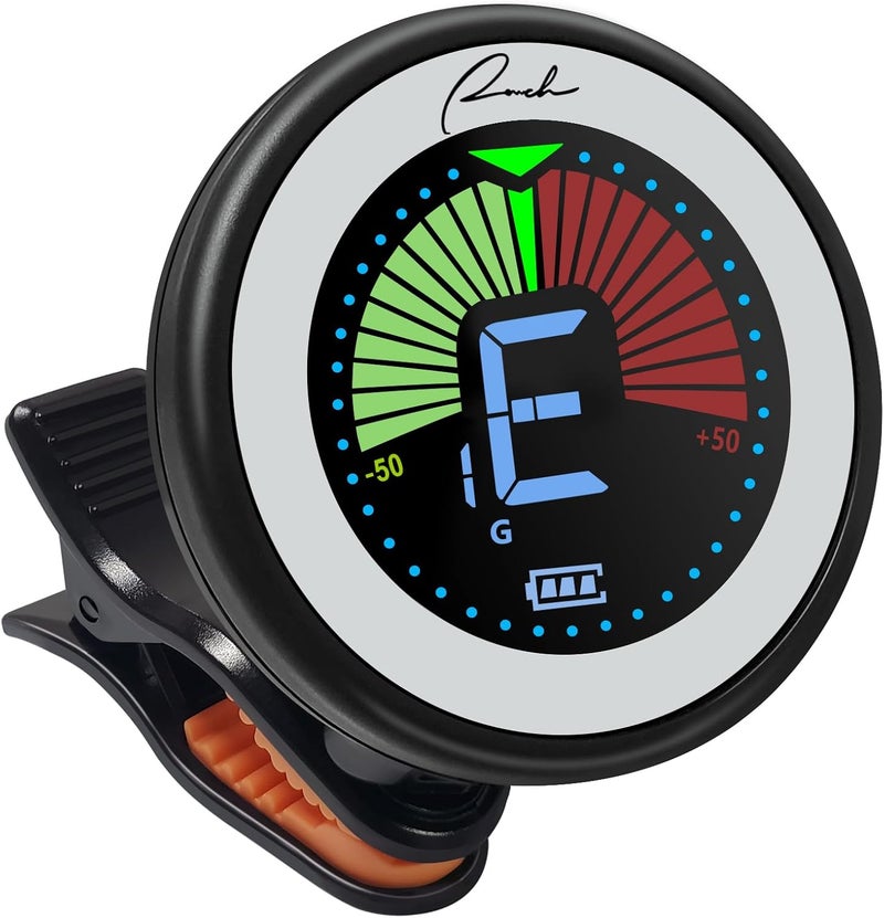 Ranch Store Rechargeable Guitar Tuner Clip On for Acoustic/Electric Guitar, Ukulele, Violin, Bass and Chromatic Tuning Modes - Black - Image 1