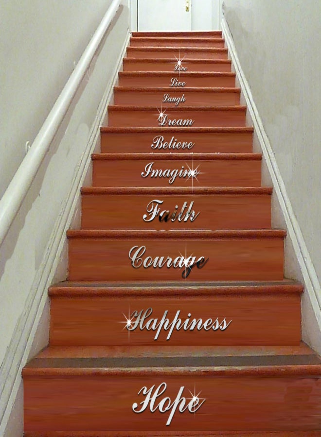 Household Living Room Mirror Wall Sticker Acrylic Self Adhesive Stair Decoration StickerSilver - Image 3