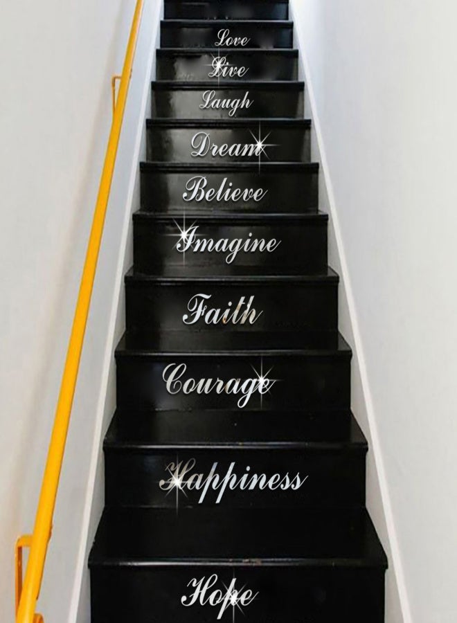 Household Living Room Mirror Wall Sticker Acrylic Self Adhesive Stair Decoration StickerSilver - Image 4