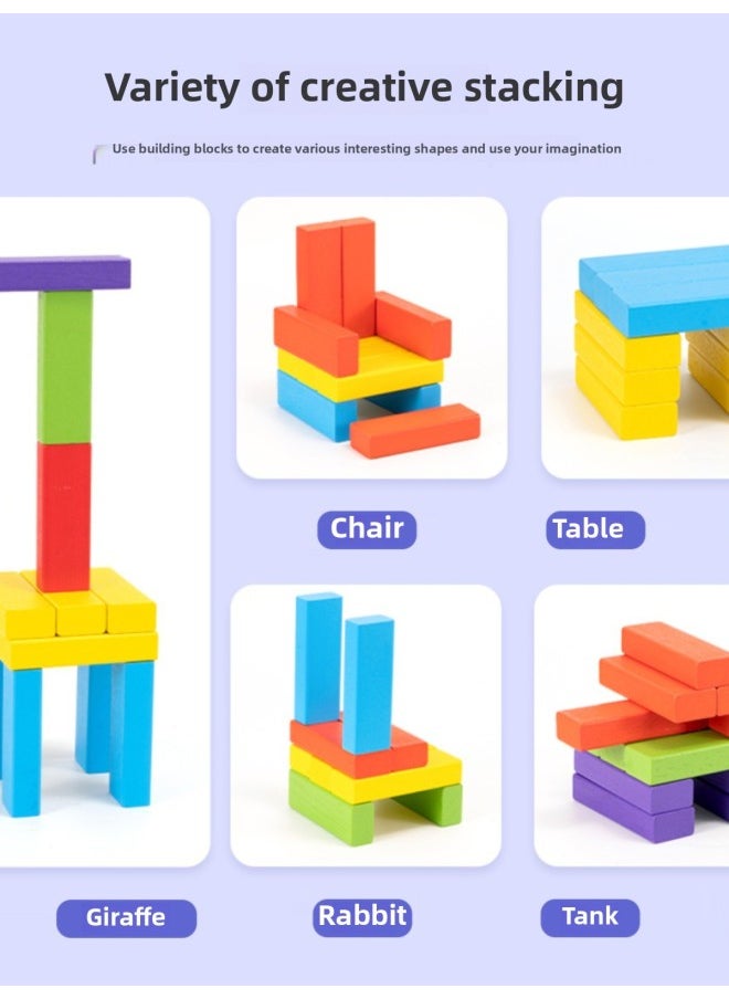 Children's Puzzle Stacking Layered High Cracking Balanced Cracking Building Blocks Stacking Wood Headline Table Game Benefit Intelligence Toys-Color:Cultivate Observation And Balance