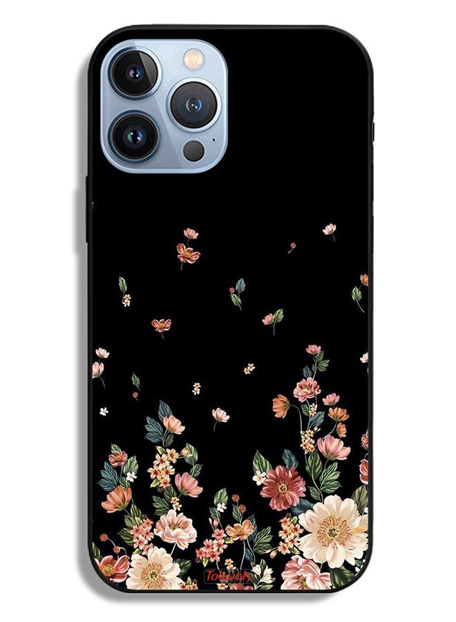 Tolwak Apple iPhone 13 Pro Max Protective Case Small Flowers In Bottom - Image 2