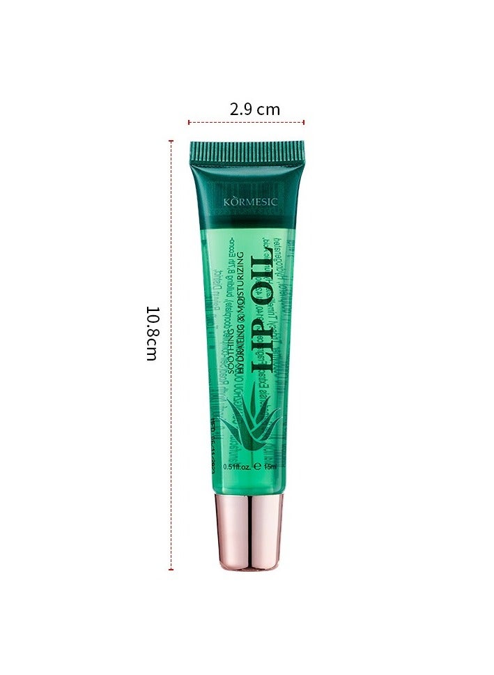 Kormesic 2pcs Aloe Vera Lip Oil 15ml - Soothing & Moisturizing - Image 1