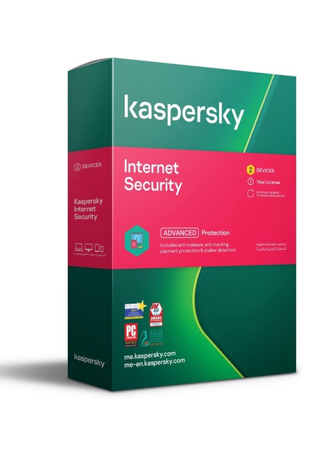 Kaspersky Internet Security, Antivirus Software Licence for 2 devices 365 Days