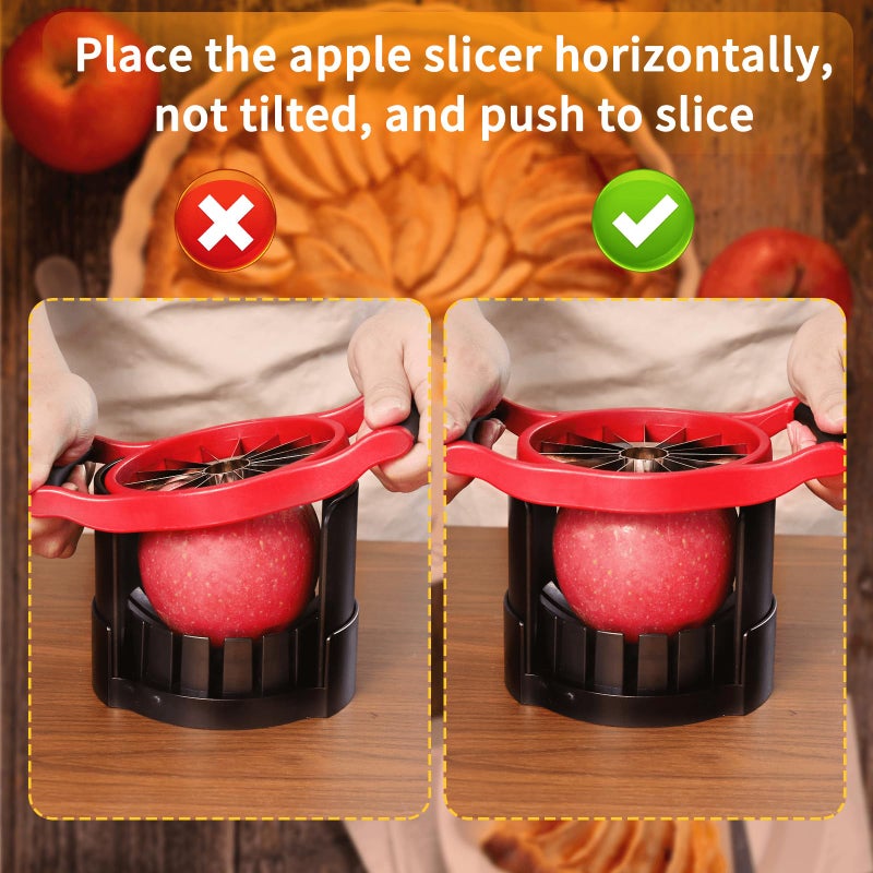 Newness [Upgraded] Newness 5.12 - Inch Large Apple Slicer, Cut 16 Thin Slices All the Way Through, HEAVY - DUTY Stainless Steel Apple Corer & Slicer for Fruits & Vegetables - Dishwasher Safe - Image 5