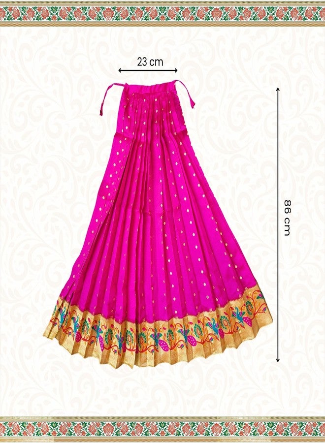 PUNYATVA Gudhi Vastra for Gudhi Padwa Festival (Paithani, Pink) | Traditional Maharashtrian Gudi Cover Saree Cloth for GudiPadva | Readymade Ugadi & GudhiPadawa Decoration Pooja Décor - Image 5