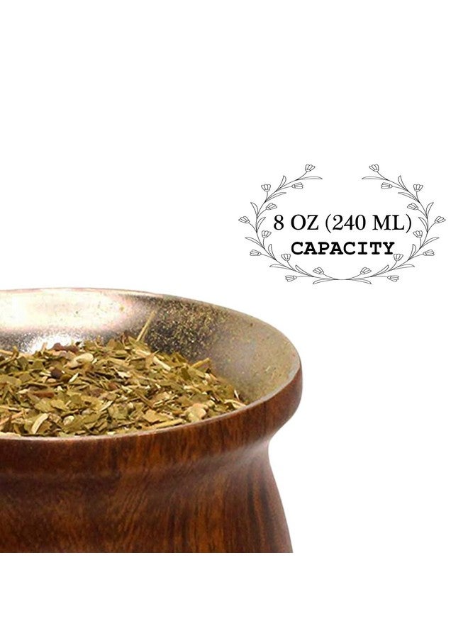 LA FEE Yerba Mate Natural Gourd/Tea Cup Set Brown (Original Traditional Mate Cup - 8 Ounces)，Includes Yerba Mate Straw & Cleaning Brush，Stainless Steel | Double-Walled | Easy to Clean (Brown) - Image 3
