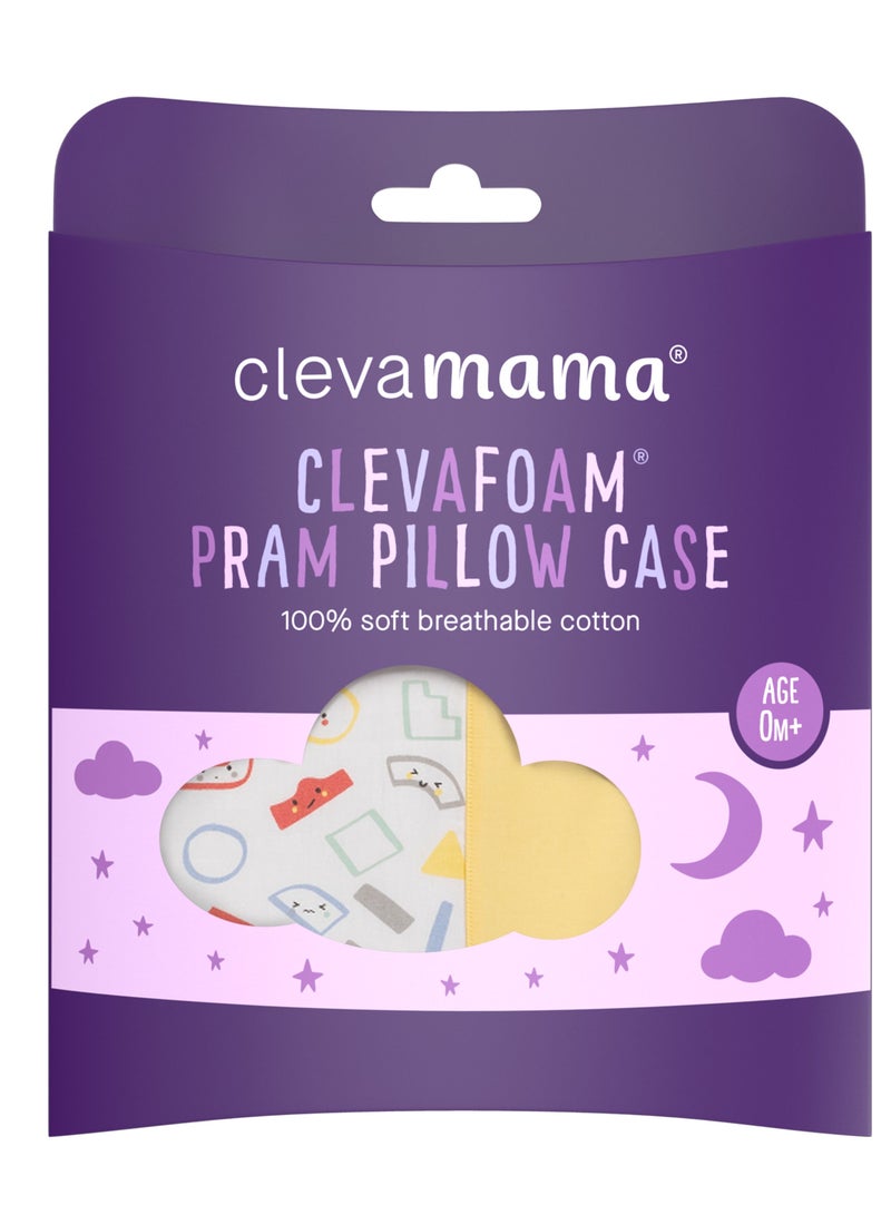 Clevamama ClevaFoam Pram Pillow Case - Yellow/Grey - Image 4