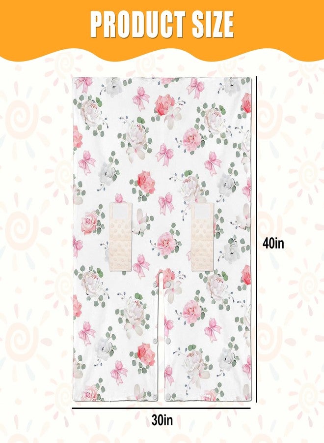 Finphoon Floral Car Seat Cover Baby Girl, Soft Breathable Infant Car Seat Covers, Girl Baby Car Seat Covers, Skin-Friendly Sunscreen Nursing Stroller Cover 30" x 40" - Image 2