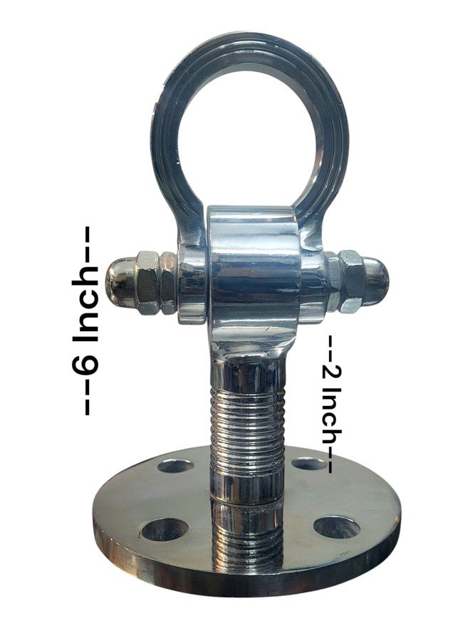 Proniks Pronks Chrome-Plated Ceiling Hook and Bearing Kada (6Inch) Mount with Mounting Plate, Metal Suspension Ring Havy Duty for All Kind of Swings and Jhula Hanging Accessories (Pack of 1) - Image 2