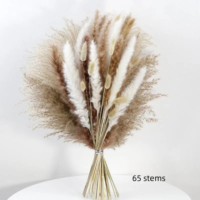 Bluejw E327 Dried Pampas Grass Bouquet – Natural Dried Flower Arrangement for Wedding Decor, Table Centerpiece & Home Decoration | Preserved Dried Plants for Rustic Chic Events - Image 1