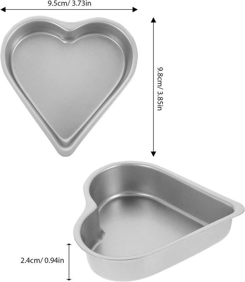 Heart Cake Mold Set Non-Stick High Carbon Steel Baking Pans for Pudding Muffins and Small Cakes - Image 2