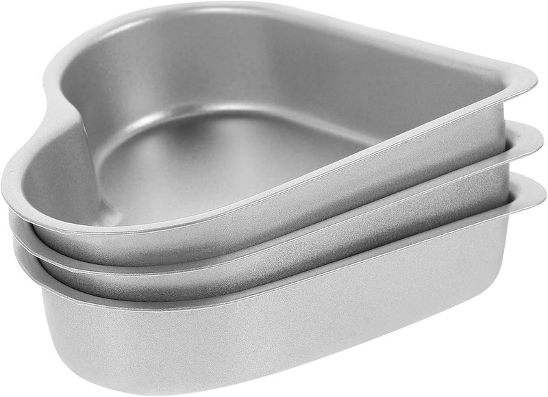 Heart Cake Mold Set Non-Stick High Carbon Steel Baking Pans for Pudding Muffins and Small Cakes - Image 1