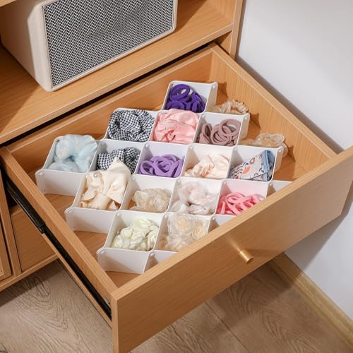 ROUFA Sock Drawer Organizer for Dresser, Honeycomb Underwear Dividers for Women, Panty Separator for Bras, Socks, Belt and Leggings (12pcs.White) - Image 5