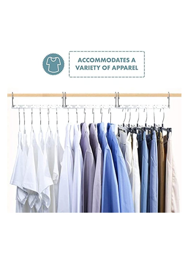 Captaintech Metal Wonder Hanger, 6 Pcs Multifunctional Space Saving Hangers Heavy Duty Hangers, Foldable Double Hangers Closet Organizers for Coat, Slacks, Dress, Coat Sweaters (Sliver) Visit the Arabest Store - Image 5