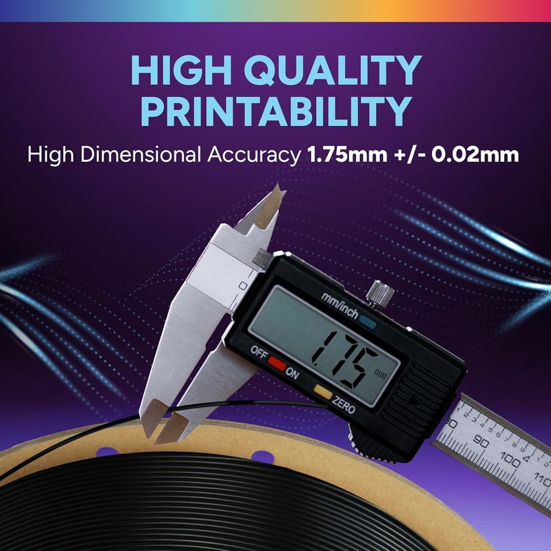 OVERTURE TPU High Speed Filament 1.75mm Flexible Roll, 95A Soft 3D Printer Filament, 1kg Spool (2.2 lbs), Fit Most FDM Printer (HS TPU Black) - Image 5