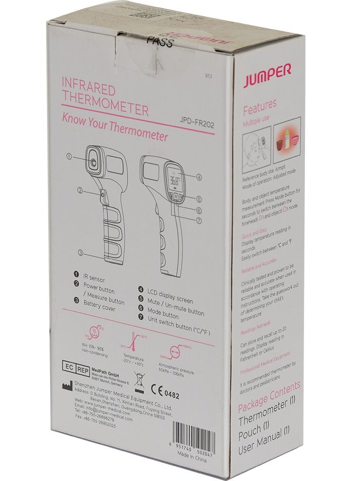 jumper Non-Contact Thermometer Infrared Body and Forehead Thermometer with Battery JPD-FR202  - Image 4