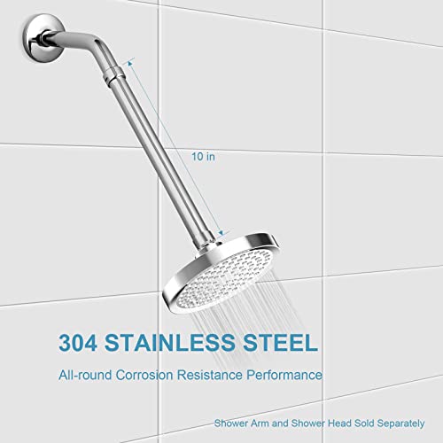 OFFO Shower Head Extension Arm, 10 in Shower Arm Extension Shower Head Extender Made of 304 Stainless Steel Shower Pipe Extension, Chrome - Image 4