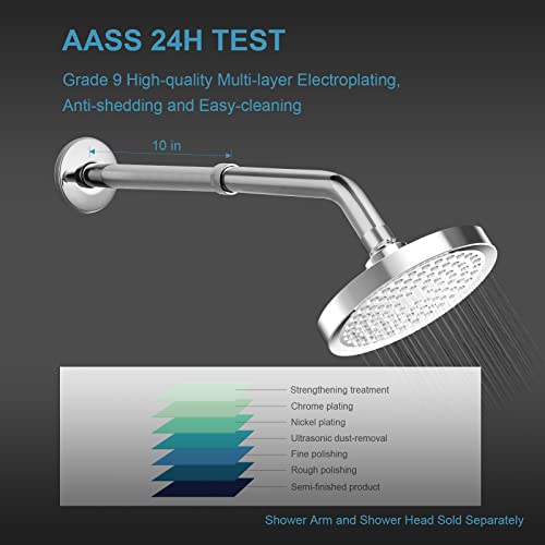 OFFO Shower Head Extension Arm, 10 in Shower Arm Extension Shower Head Extender Made of 304 Stainless Steel Shower Pipe Extension, Chrome - Image 5