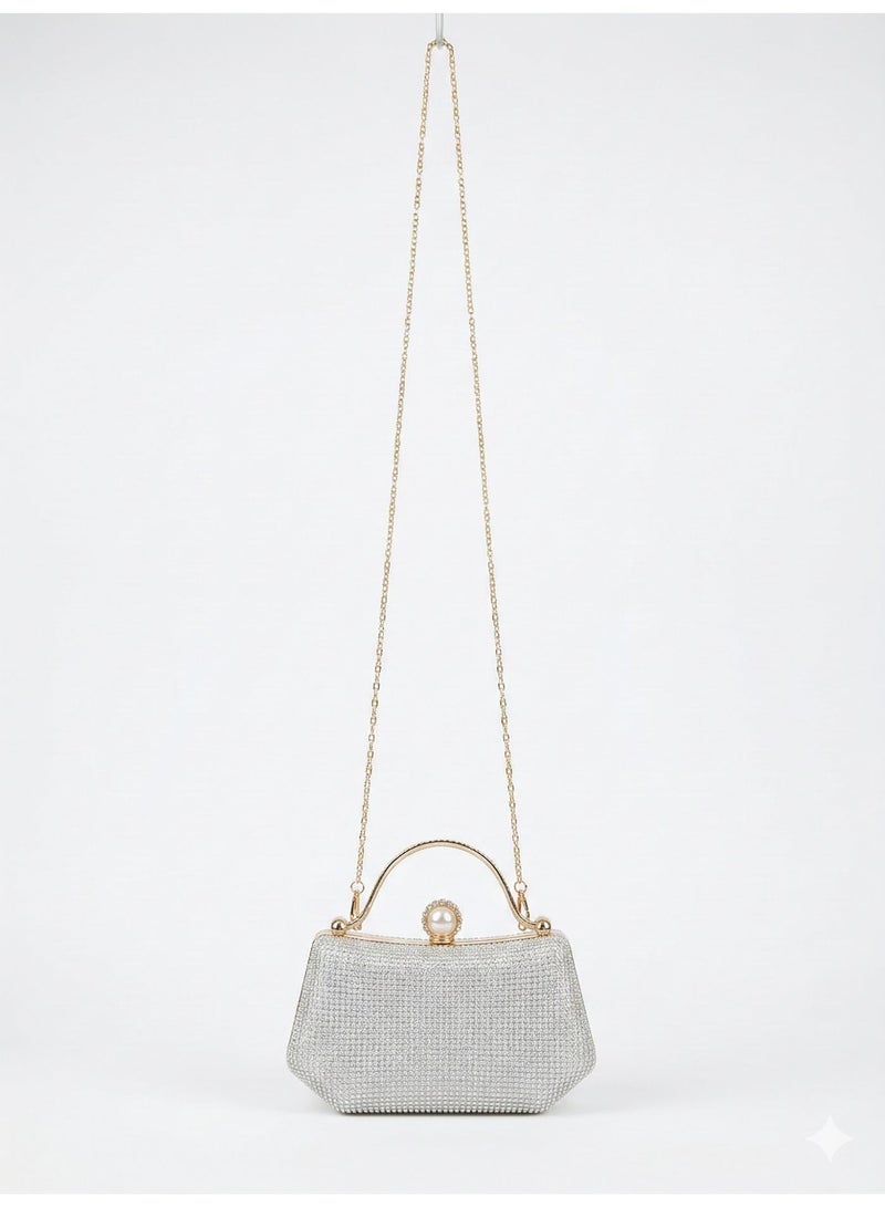 LIFESTYLISH crossbody evening bag Arch Pearl ZS-4 - Silver - Image 3